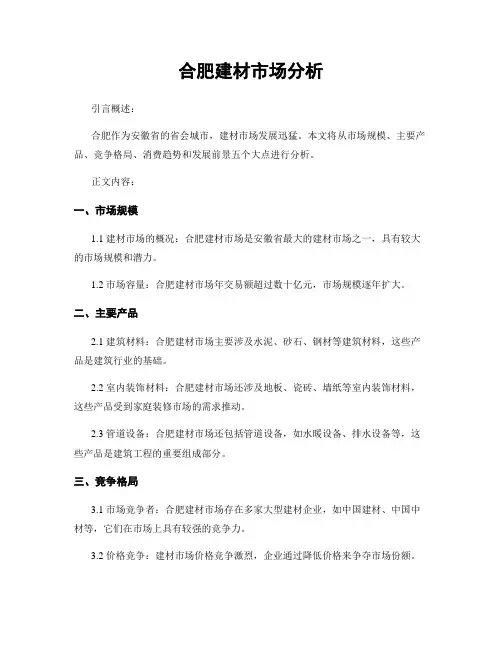 合肥建材市场分析