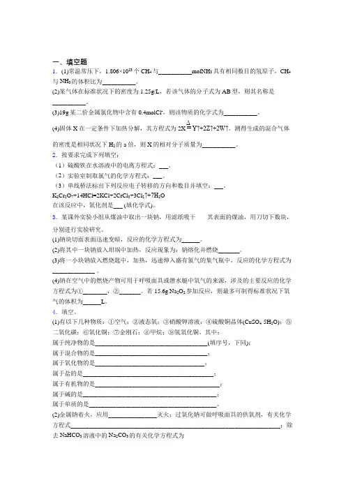 深圳市桂园中学高中化学必修一第二章《海水中的重要元素—钠和氯》经典题(含答案解析)