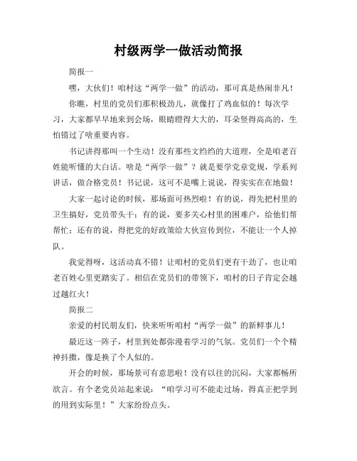 村级两学一做活动简报