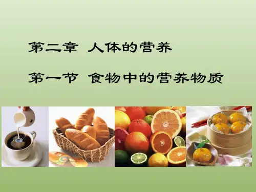 人教版生物七年级下册第二章第一节食物中的营养物质