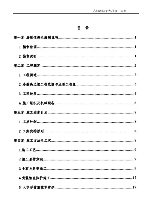 高边坡防护专项施工方案---专家评审