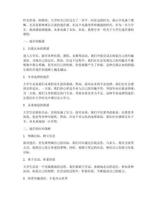 大学生迷茫感言