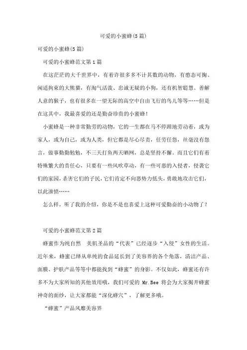 可爱的小蜜蜂(5篇)