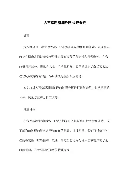 六西格玛测量阶段-过程分析