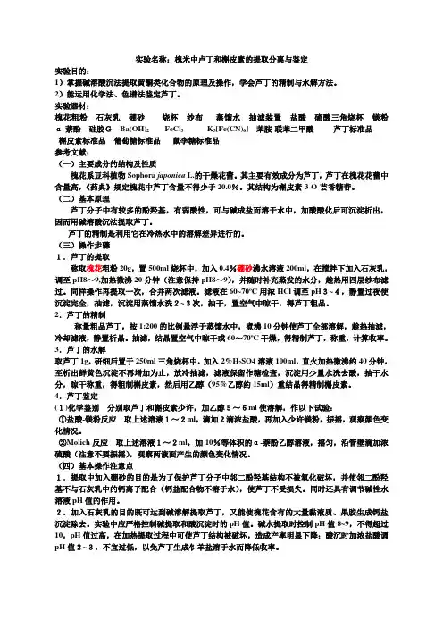 槐米中卢丁和槲皮素的提取分离与鉴定
