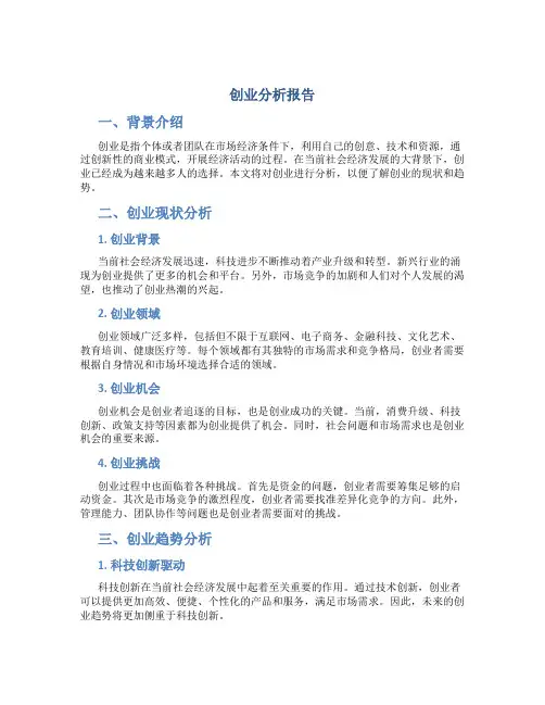创业 分析报告