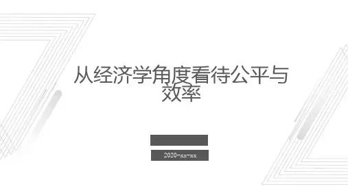 从经济学角度看待公平与效率