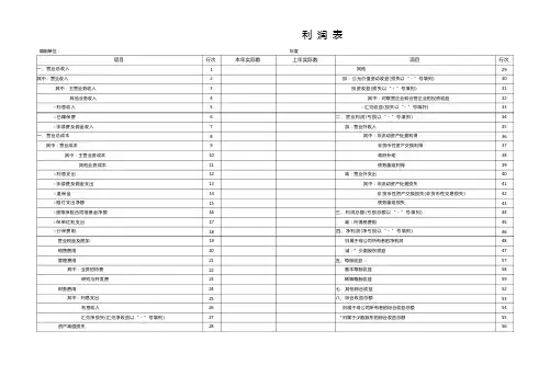 最新财务报表-利润表