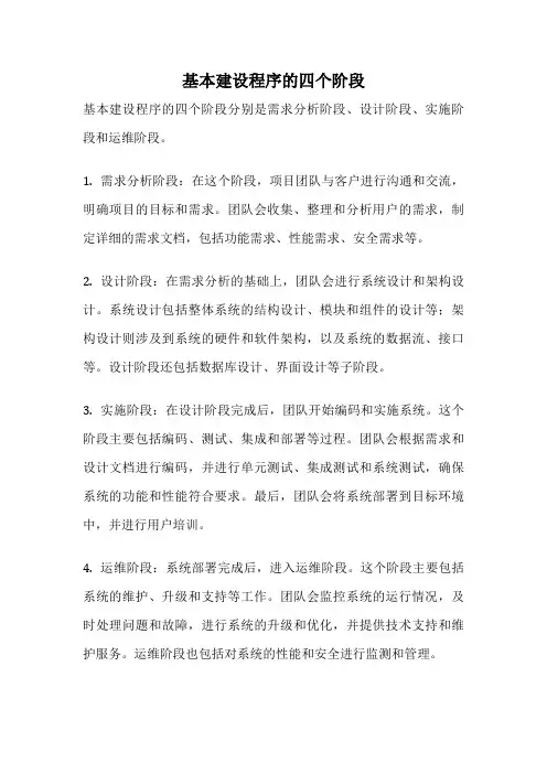 基本建设程序的四个阶段