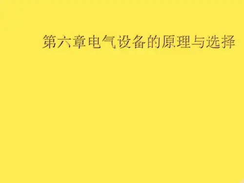 第六章电气设备的原理与选择