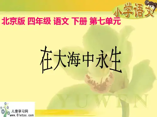 (北京版)四年级语文下册课件 在大海中永生1
