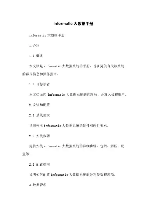 informatic大数据手册