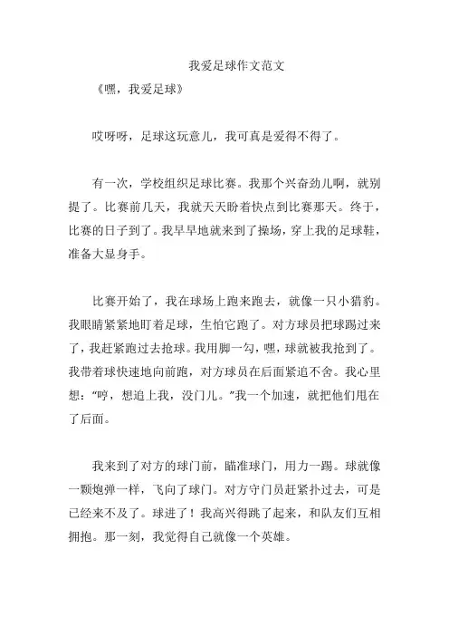我爱足球作文范文