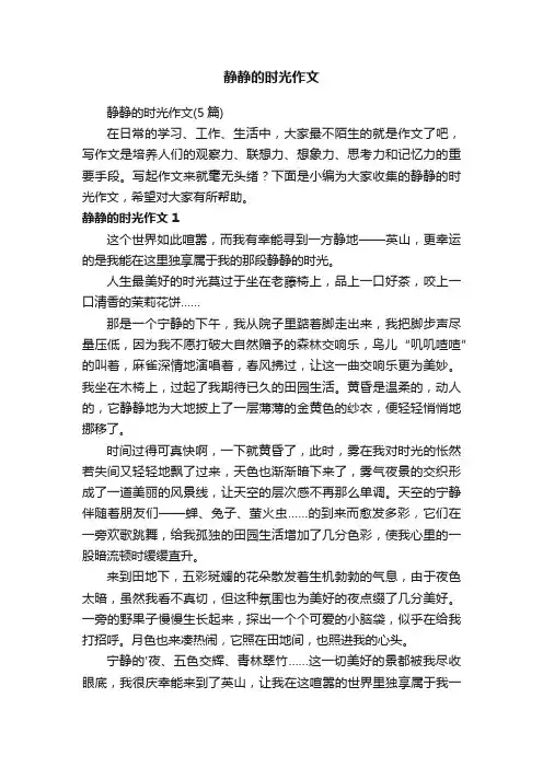 静静的时光作文（5篇）