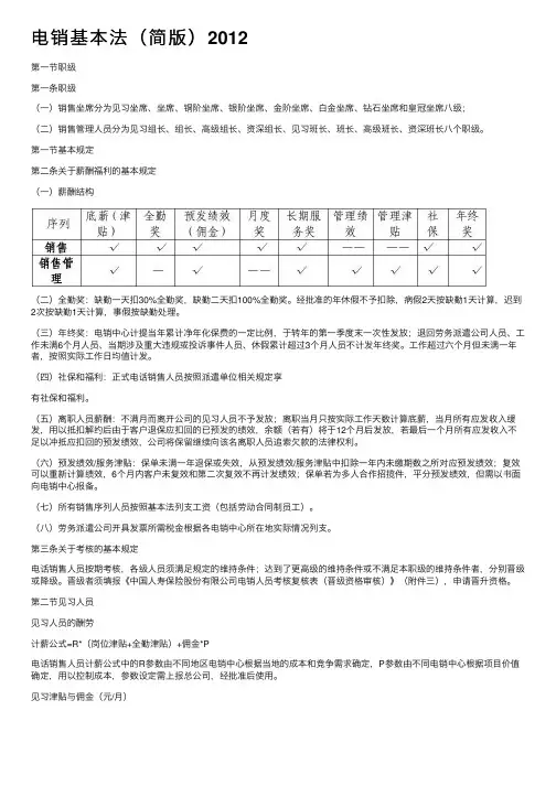 电销基本法（简版）2012