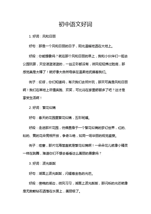 初中语文好词