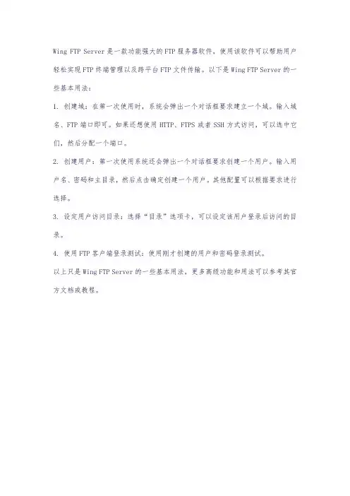 wing ftp server 用法