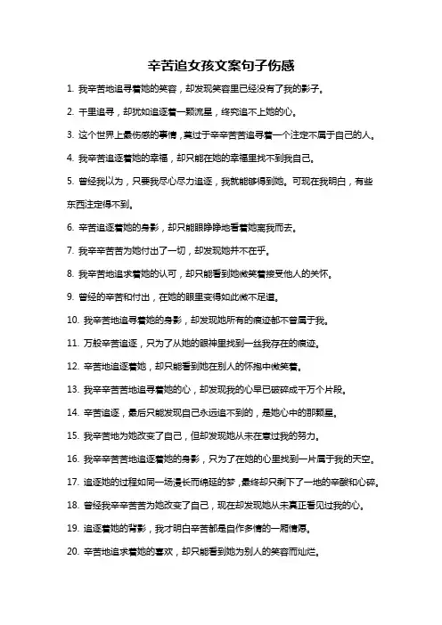 辛苦追女孩文案句子伤感