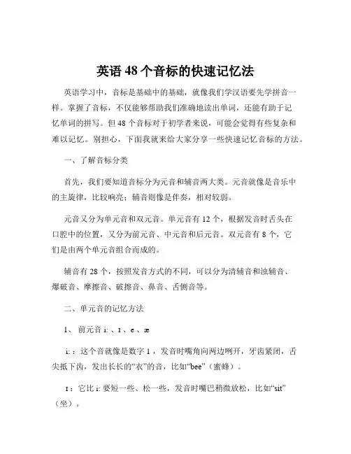 英语48个音标的快速记忆法