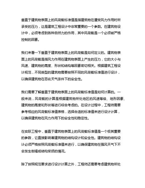 垂直于建筑物表面上的风荷载标准值