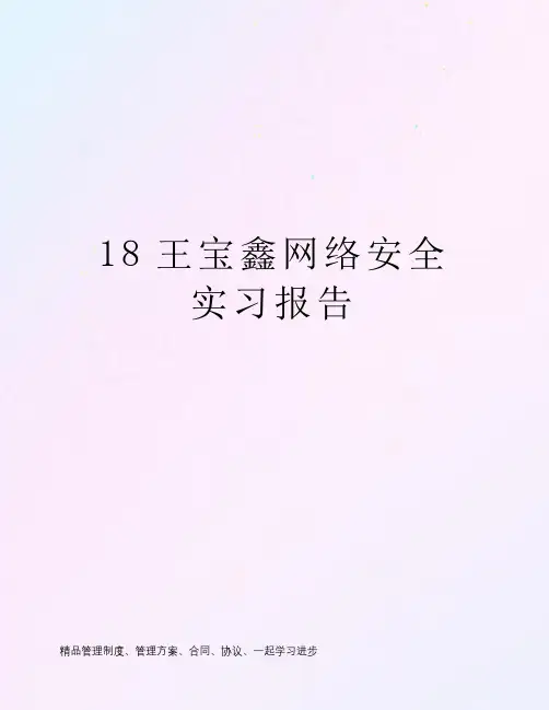 18王宝鑫网络安全实习报告