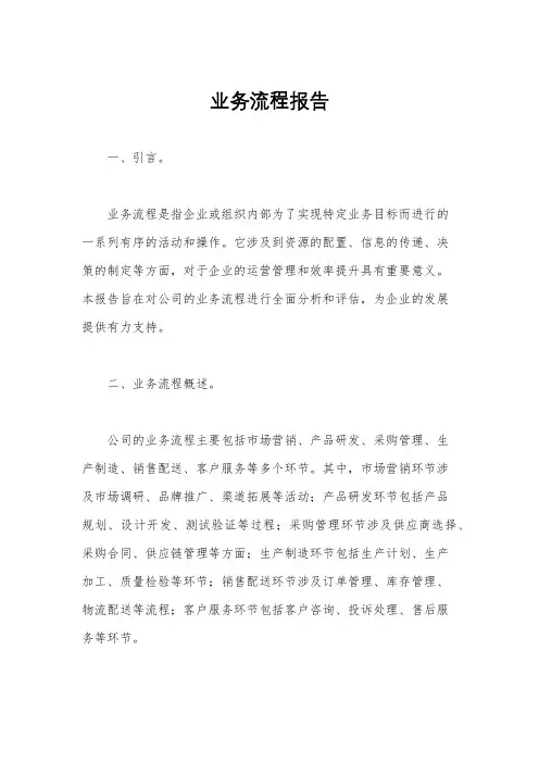 业务流程报告