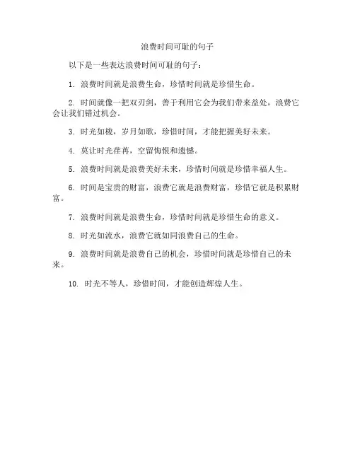 浪费时间可耻的句子
