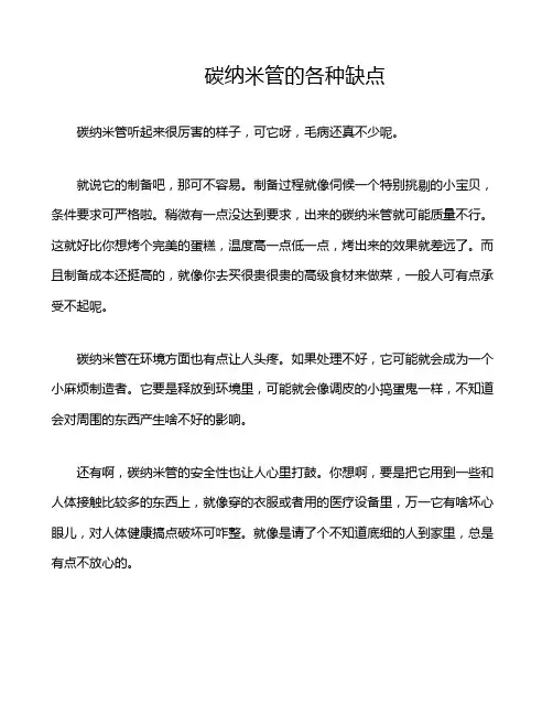 碳纳米管的各种缺点