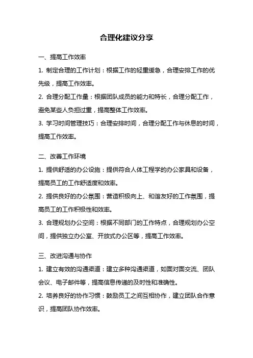 合理化建议分享