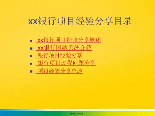 银行项目经验分享(共17张PPT)优秀