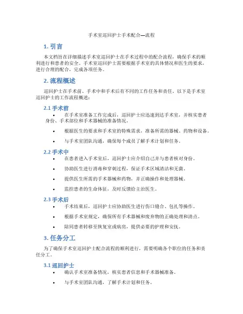 手术室巡回护士手术配合—流程