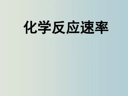 高二化学 化学反应速率