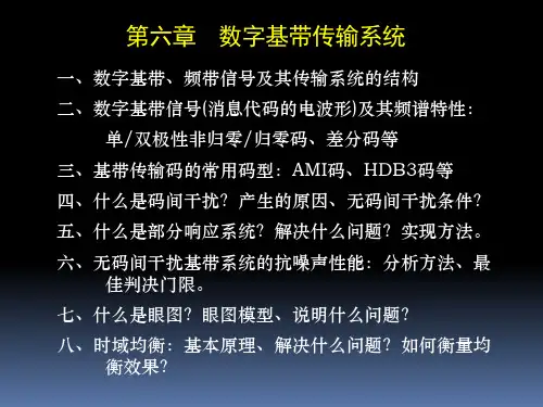 通信原理(第六章 数字基带传输系统)图片公式