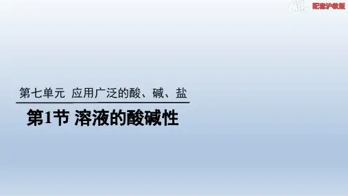 第7章第1节 溶液的酸碱性 课件-九年级化学沪教版下册