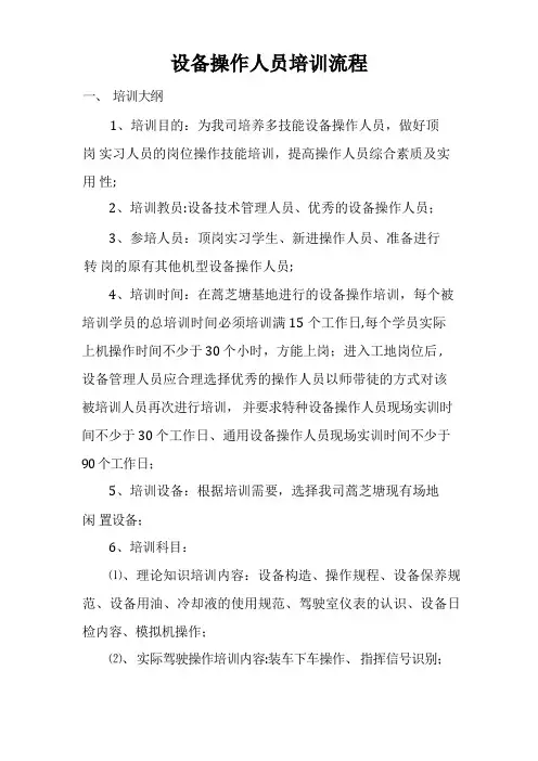 设备操作人员培训流程