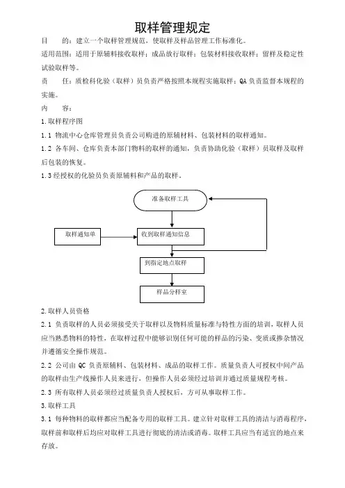 取样管理规定