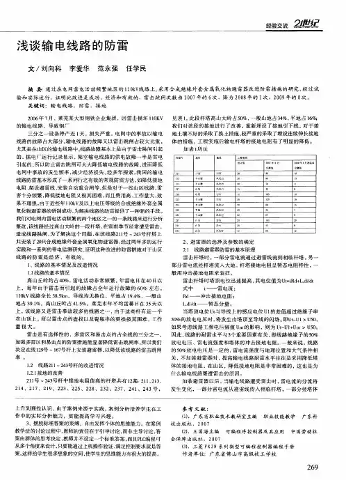 浅谈输电线路的防雷