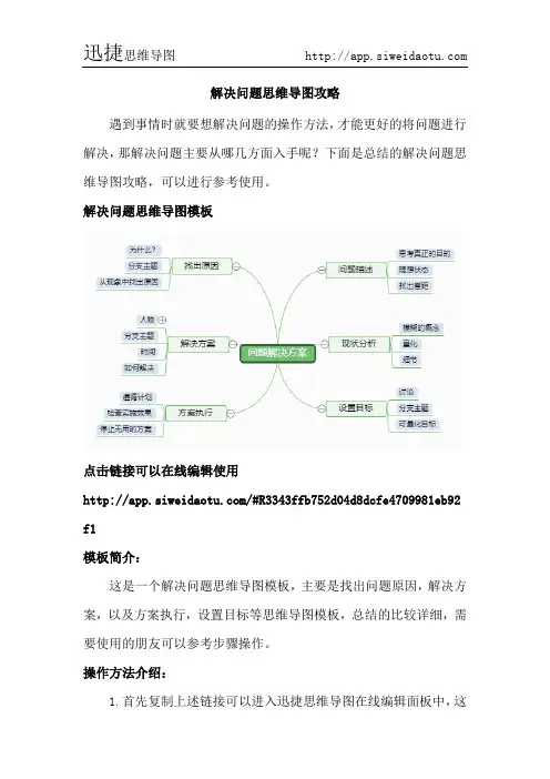 解决问题思维导图攻略--迅捷思维导图