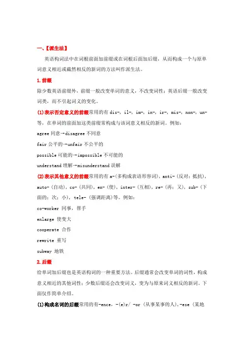 六大英语构词法详解