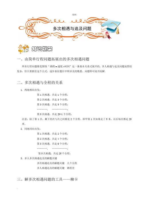 奥数-行程多次相遇和追问题