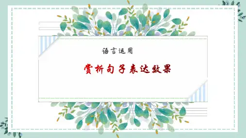 2024届高考专题复习：语言运用之赏析句子表达效果  课件31张