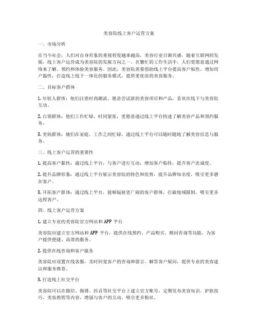 美容院线上客户运营方案