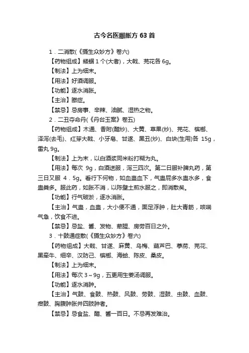 古今名医臌胀方63首