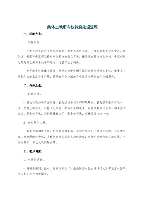 集体土地所有权纠纷处理流程