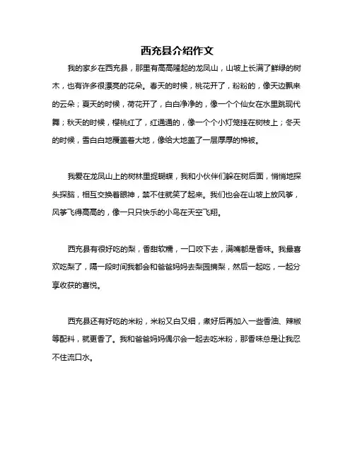 西充县介绍作文
