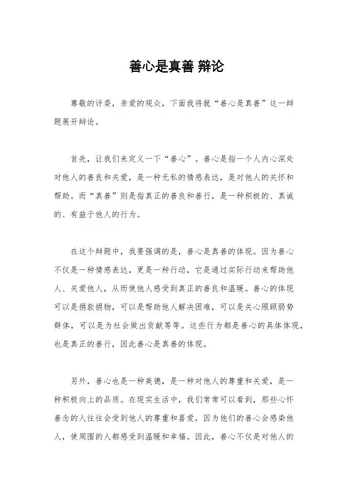 善心是真善 辩论