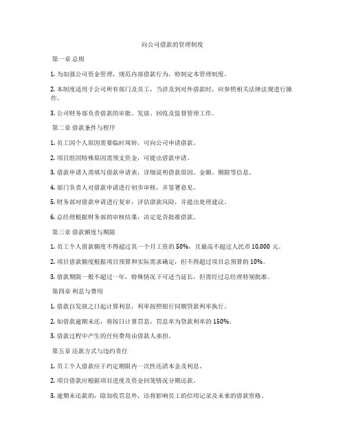向公司借款的管理制度