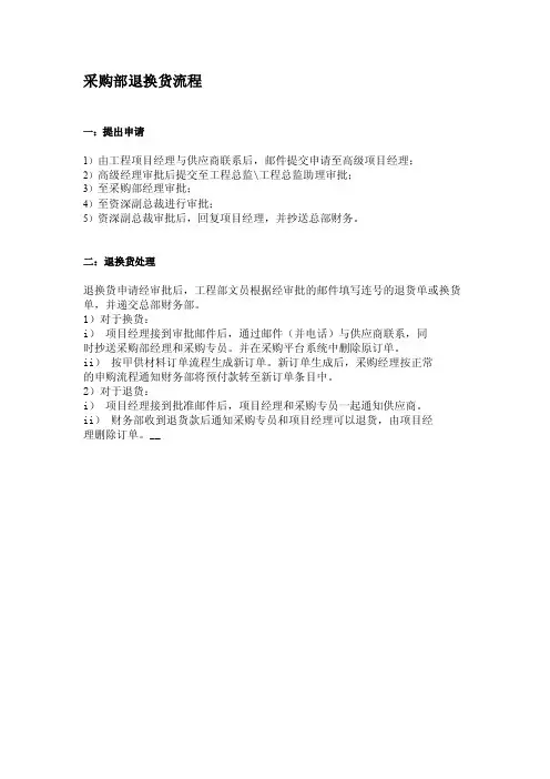 采购部退换货流程