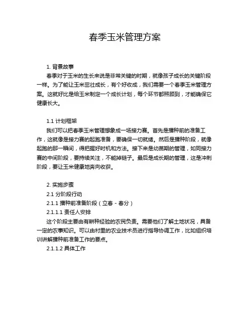 春季玉米管理方案