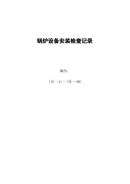 锅炉设备安装检查记录表格